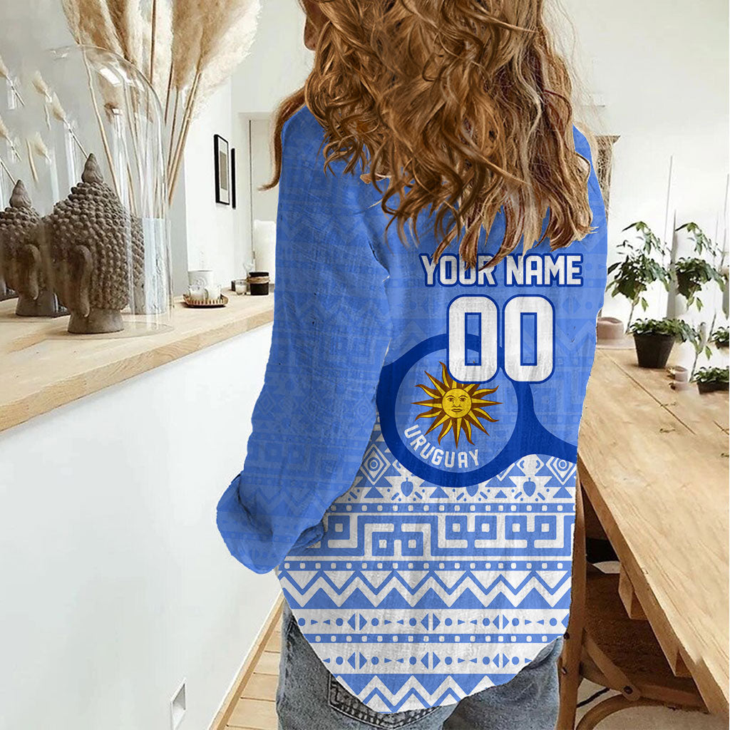 Personalized Uruguay Soccer Champions Women Casual Shirt Uruguayan Football Sun Of May Bull Mascot