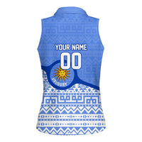 Personalized Uruguay Soccer Champions Women Sleeveless Polo Shirt Uruguayan Football Sun Of May Bull Mascot