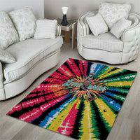 Lithuania Tie Dye Basketball Area Rug with Skeleton Dunk Graphic and Retro Colors - Wonder Print Shop