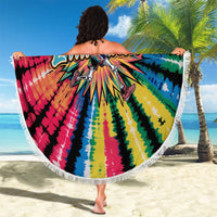 Lithuania Tie Dye Basketball Beach Blanket with Skeleton Dunk Graphic and Retro Colors - Wonder Print Shop