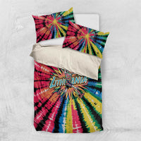 Lithuania Tie Dye Basketball Bedding Set with Skeleton Dunk Graphic and Retro Colors - Wonder Print Shop