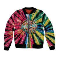 Lithuania Tie Dye Basketball Bomber Jacket with Skeleton Dunk Graphic and Retro Colors - Wonder Print Shop