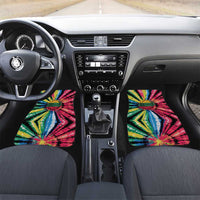 Lithuania Tie Dye Basketball Car Mats with Skeleton Dunk Graphic and Retro Colors - Wonder Print Shop
