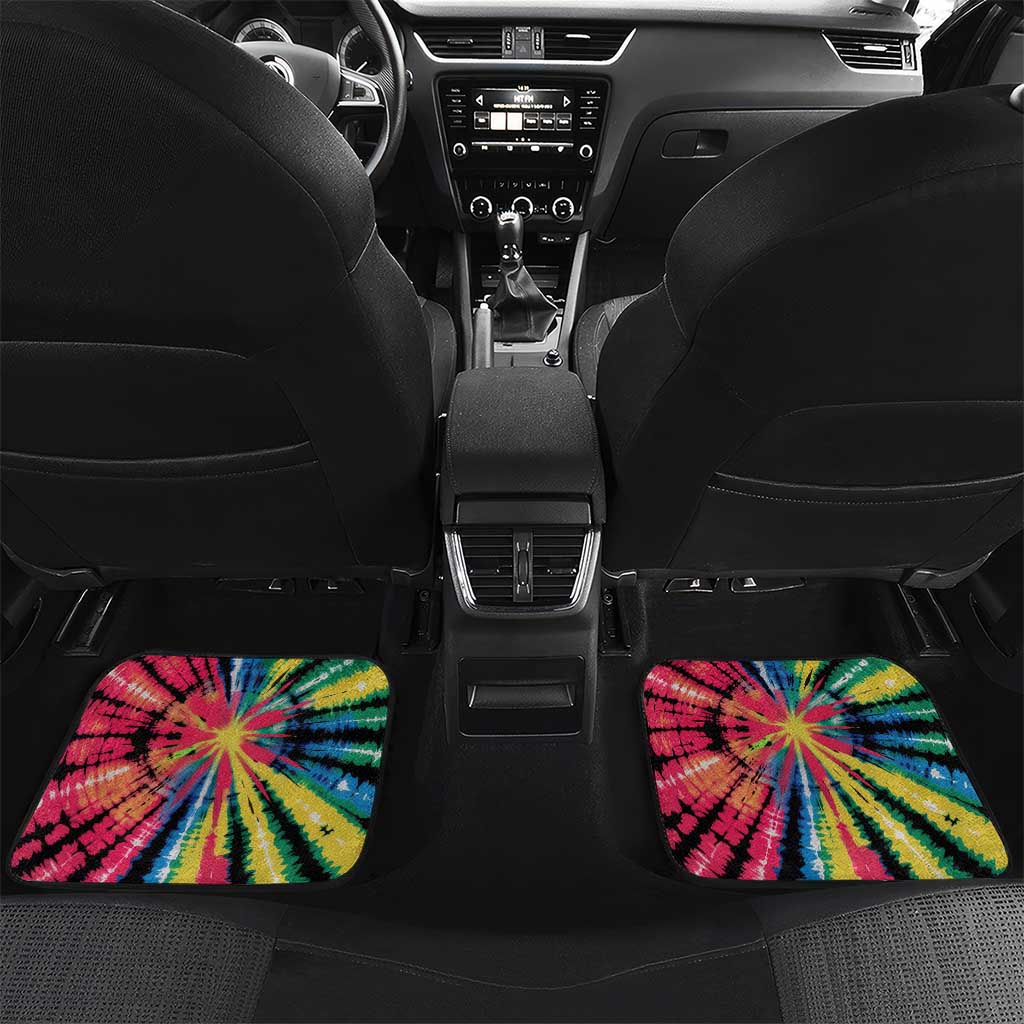 Lithuania Tie Dye Basketball Car Mats with Skeleton Dunk Graphic and Retro Colors - Wonder Print Shop