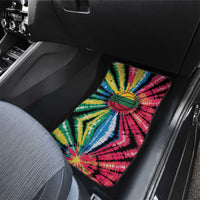 Lithuania Tie Dye Basketball Car Mats with Skeleton Dunk Graphic and Retro Colors - Wonder Print Shop