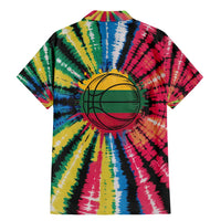 Lithuania Tie Dye Basketball Family Matching Mermaid Dress and Hawaiian Shirt with Skeleton Dunk Graphic and Retro Colors - Wonder Print Shop
