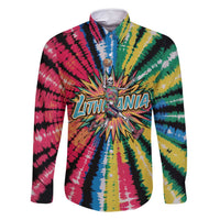 Lithuania Tie Dye Basketball Family Matching Mermaid Dress and Hawaiian Shirt with Skeleton Dunk Graphic and Retro Colors - Wonder Print Shop