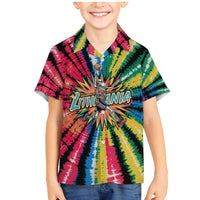 Lithuania Tie Dye Basketball Family Matching Mermaid Dress and Hawaiian Shirt with Skeleton Dunk Graphic and Retro Colors - Wonder Print Shop