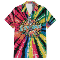 Lithuania Tie Dye Basketball Family Matching Puletasi and Hawaiian Shirt with Skeleton Dunk Graphic and Retro Colors - Wonder Print Shop
