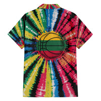 Lithuania Tie Dye Basketball Family Matching Summer Maxi Dress and Hawaiian Shirt with Skeleton Dunk Graphic and Retro Colors - Wonder Print Shop