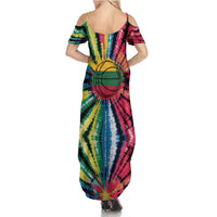 Lithuania Tie Dye Basketball Family Matching Summer Maxi Dress and Hawaiian Shirt with Skeleton Dunk Graphic and Retro Colors - Wonder Print Shop