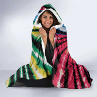 Lithuania Tie Dye Basketball Hooded Blanket with Skeleton Dunk Graphic and Retro Colors - Wonder Print Shop