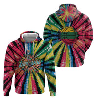 Lithuania Tie Dye Basketball Hoodie with Skeleton Dunk Graphic and Retro Colors - Wonder Print Shop