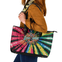Lithuania Tie Dye Basketball Leather Tote Bag with Skeleton Dunk Graphic and Retro Colors - Wonder Print Shop