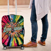 Lithuania Tie Dye Basketball Luggage Cover with Skeleton Dunk Graphic and Retro Colors - Wonder Print Shop