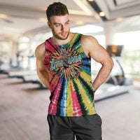 Lithuania Tie Dye Basketball Men Tank Top with Skeleton Dunk Graphic and Retro Colors - Wonder Print Shop