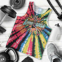Lithuania Tie Dye Basketball Men Tank Top with Skeleton Dunk Graphic and Retro Colors - Wonder Print Shop