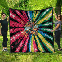 Lithuania Tie Dye Basketball Quilt with Skeleton Dunk Graphic and Retro Colors - Wonder Print Shop