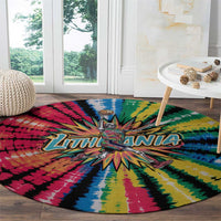 Lithuania Tie Dye Basketball Round Carpet with Skeleton Dunk Graphic and Retro Colors - Wonder Print Shop