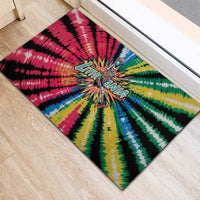 Lithuania Tie Dye Basketball Rubber Doormat with Skeleton Dunk Graphic and Retro Colors - Wonder Print Shop