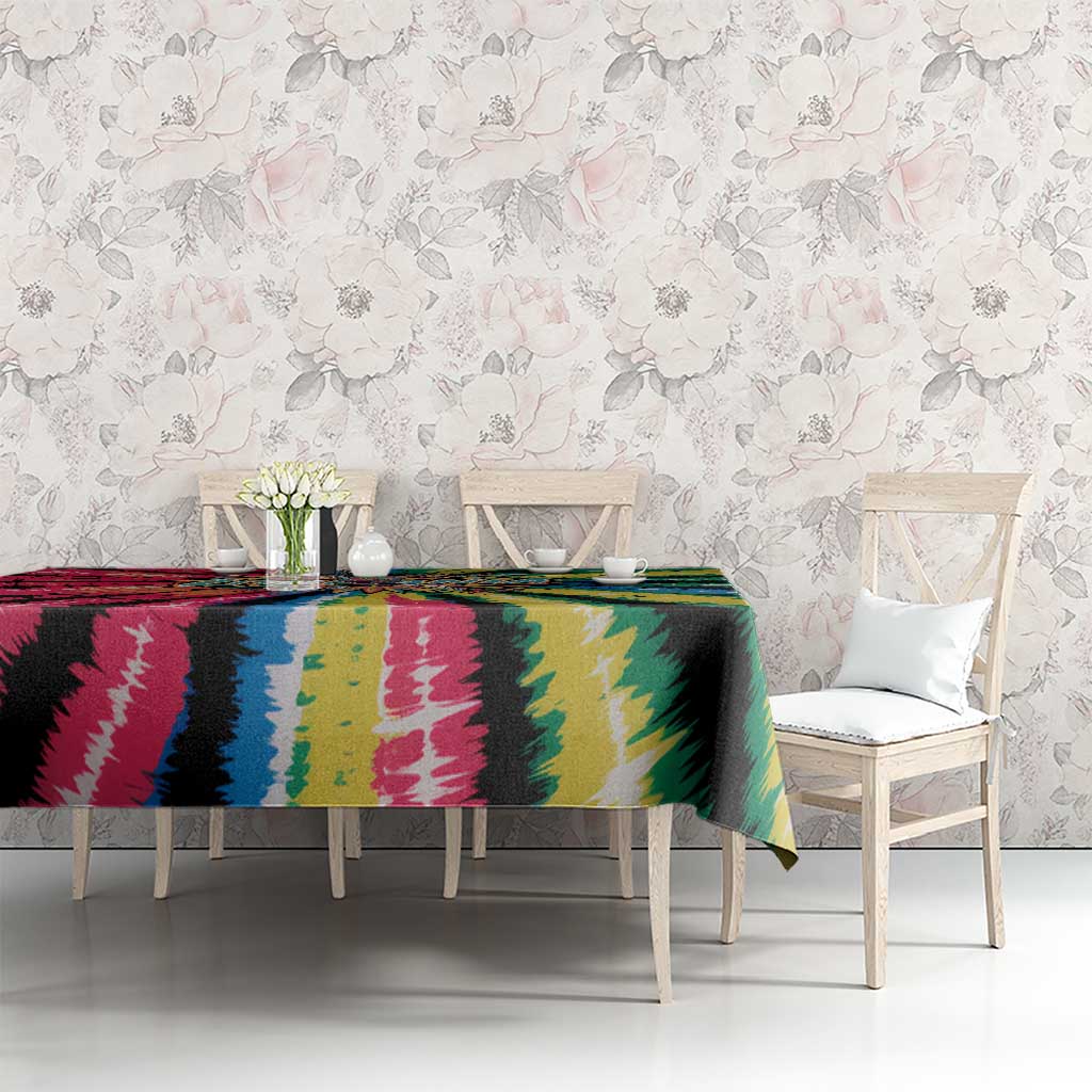 Lithuania Tie Dye Basketball Tablecloth with Skeleton Dunk Graphic and Retro Colors - Wonder Print Shop