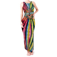 Lithuania Tie Dye Basketball Tank Maxi Dress with Skeleton Dunk Graphic and Retro Colors - Wonder Print Shop