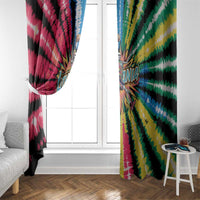 Lithuania Tie Dye Basketball Window Curtain with Skeleton Dunk Graphic and Retro Colors - Wonder Print Shop