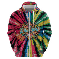 Lithuania Tie Dye Basketball Zip Hoodie with Skeleton Dunk Graphic and Retro Colors - Wonder Print Shop
