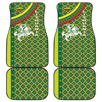 Lithuania Knight Pattern Car Mats with Traditional Green Yellow Red Design and Vytis Emblem - Wonder Print Shop