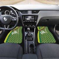 Lithuania Knight Pattern Car Mats with Traditional Green Yellow Red Design and Vytis Emblem - Wonder Print Shop