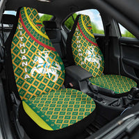 Lithuania Knight Pattern Car Seat Cover with Traditional Green Yellow Red Design and Vytis Emblem - Wonder Print Shop