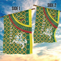 Lithuania Knight Pattern Garden Flag with Traditional Green Yellow Red Design and Vytis Emblem - Wonder Print Shop