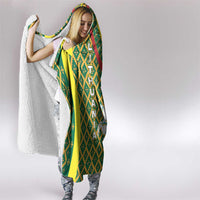 Lithuania Knight Pattern Hooded Blanket with Traditional Green Yellow Red Design and Vytis Emblem - Wonder Print Shop