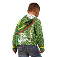 Lithuania Knight Pattern Kid Hoodie with Traditional Green Yellow Red Design and Vytis Emblem - Wonder Print Shop