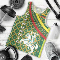 Lithuania Knight Pattern Men Tank Top with Traditional Green Yellow Red Design and Vytis Emblem - Wonder Print Shop