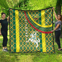 Lithuania Knight Pattern Quilt with Traditional Green Yellow Red Design and Vytis Emblem - Wonder Print Shop
