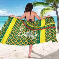 Lithuania Knight Pattern Sarong with Traditional Green Yellow Red Design and Vytis Emblem - Wonder Print Shop