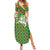Lithuania Knight Pattern Summer Maxi Dress with Traditional Green Yellow Red Design and Vytis Emblem - Wonder Print Shop