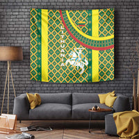 Lithuania Knight Pattern Tapestry with Traditional Green Yellow Red Design and Vytis Emblem - Wonder Print Shop