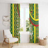 Lithuania Knight Pattern Window Curtain with Traditional Green Yellow Red Design and Vytis Emblem - Wonder Print Shop
