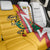Lithuania Flag Colors Back Car Seat Cover with Vytis Knight Design and Bold Lightning Motif - Wonder Print Shop