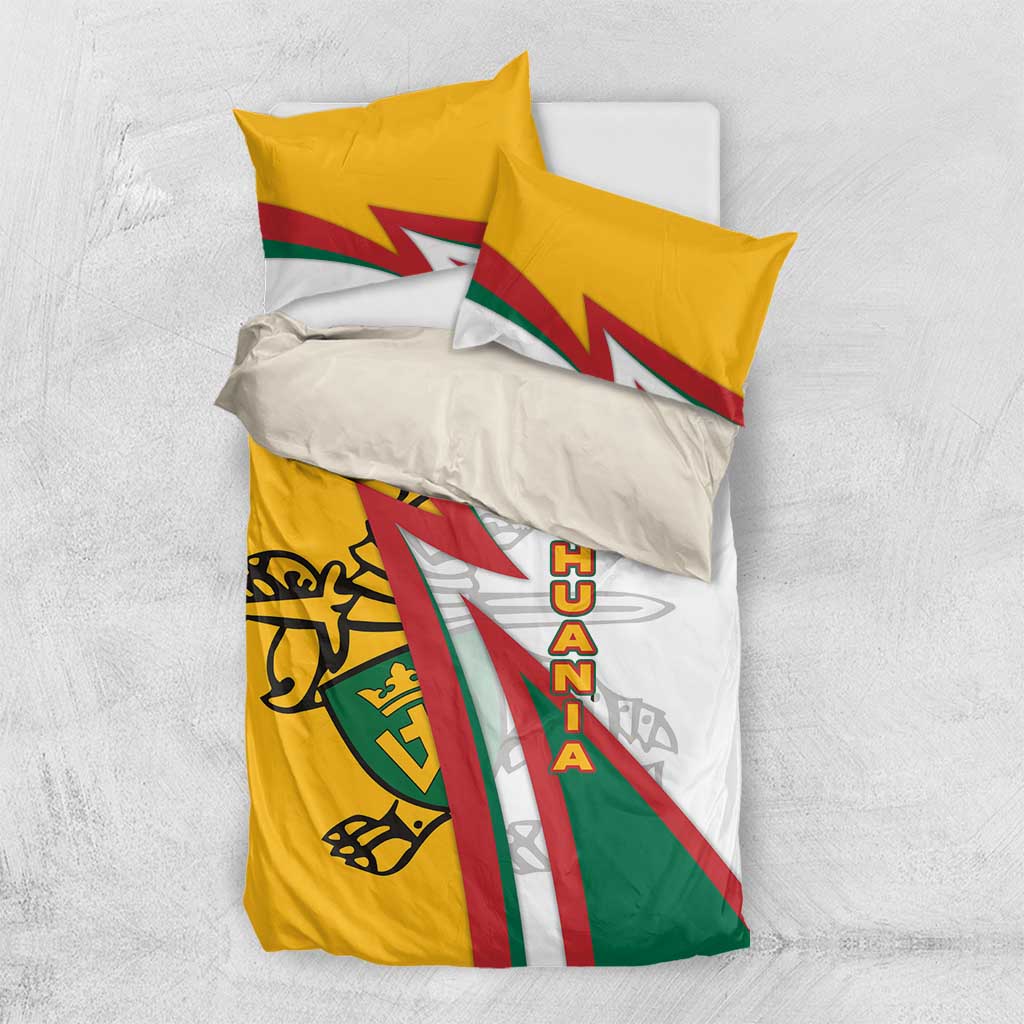 Lithuania Flag Colors Bedding Set with Vytis Knight Design and Bold Lightning Motif - Wonder Print Shop