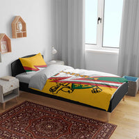 Lithuania Flag Colors Bedding Set with Vytis Knight Design and Bold Lightning Motif - Wonder Print Shop