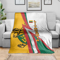 Lithuania Flag Colors Blanket with Vytis Knight Design and Bold Lightning Motif - Wonder Print Shop