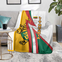Lithuania Flag Colors Blanket with Vytis Knight Design and Bold Lightning Motif - Wonder Print Shop