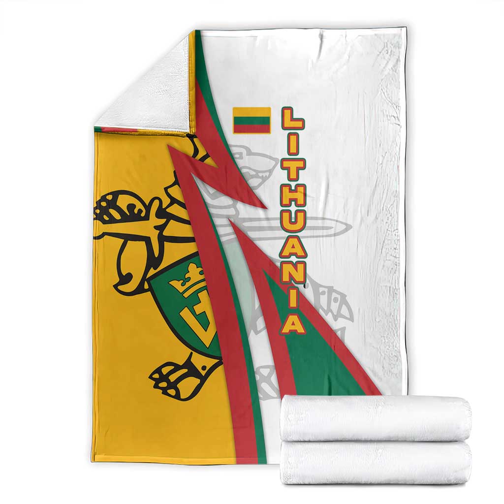 Lithuania Flag Colors Blanket with Vytis Knight Design and Bold Lightning Motif - Wonder Print Shop