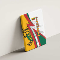 Lithuania Flag Colors Canvas Wall Art with Vytis Knight Design and Bold Lightning Motif - Wonder Print Shop