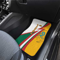 Lithuania Flag Colors Car Mats with Vytis Knight Design and Bold Lightning Motif - Wonder Print Shop