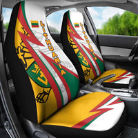 Lithuania Flag Colors Car Seat Cover with Vytis Knight Design and Bold Lightning Motif - Wonder Print Shop