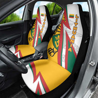 Lithuania Flag Colors Car Seat Cover with Vytis Knight Design and Bold Lightning Motif - Wonder Print Shop